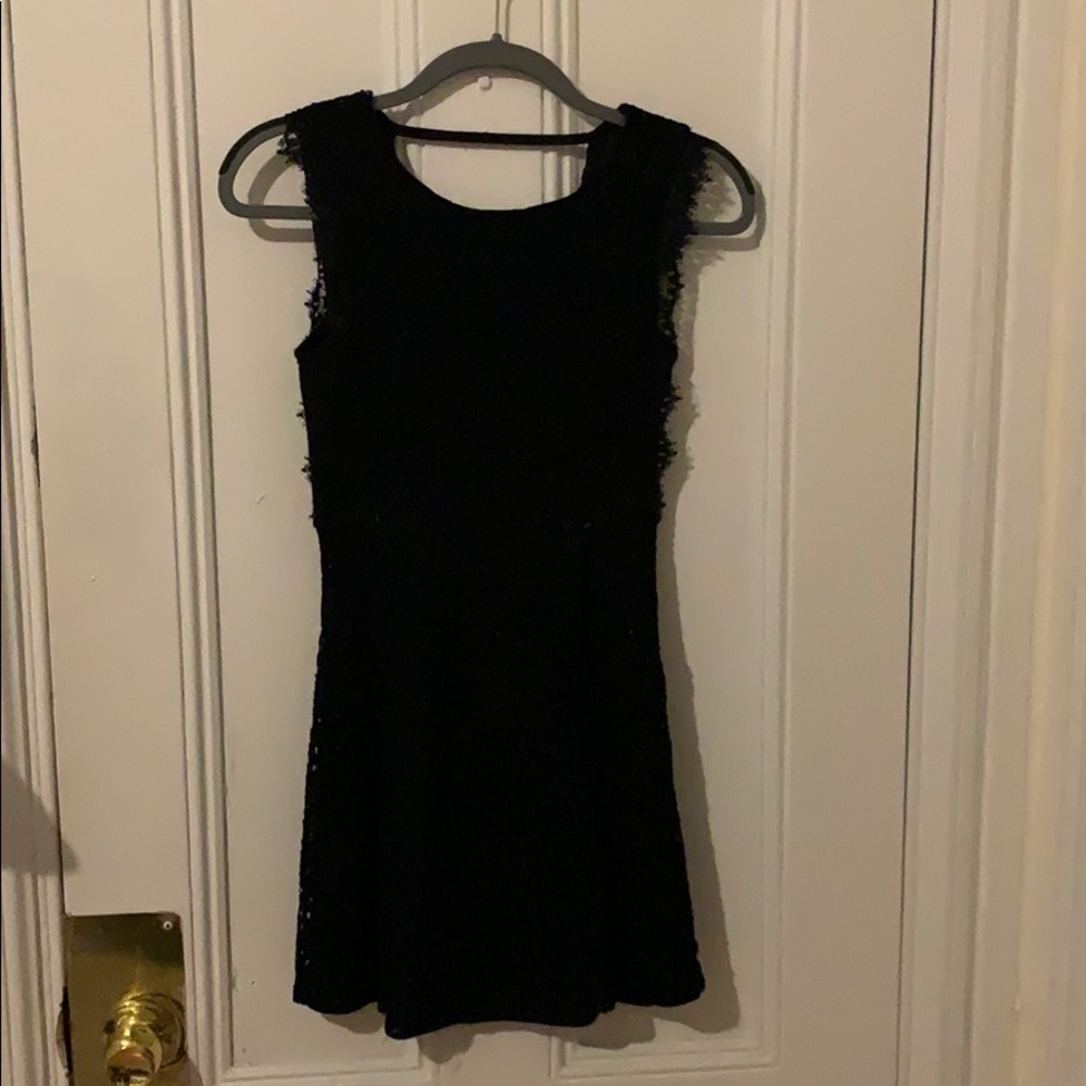 Black mini lace dress